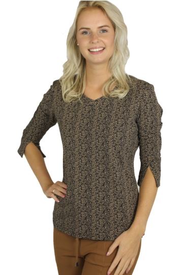 Mi Piace 202095 camel  black camel visgraat