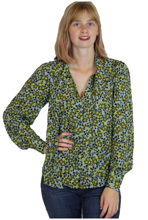 JDY 15262993 Ashley Blue/DARK OLIVE FLOWER & SQU  180009001