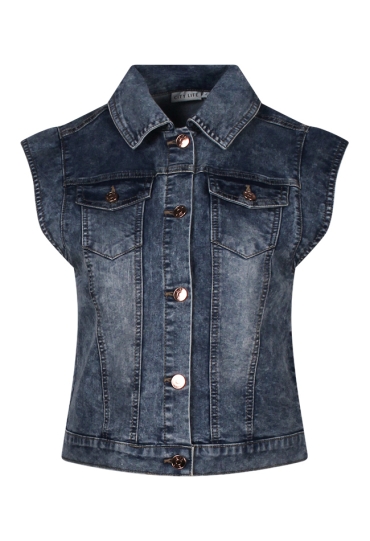 Citylife Dames Gilets medium blue Z90567/Lea lds
