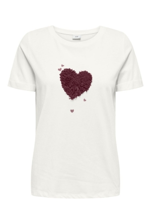 JDY 15318845 Cloud Dancer/MAROON BANNER HEARTS  177922032