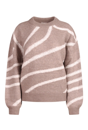 Citylife Dames Truien taupe melee W20461/CX02640 Citylife Dames Truien taupe melee W20461/CX02640