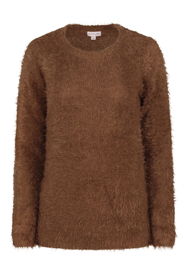 Citylife Dames Truien toffee W20464/LW00347 Citylife Dames Truien toffee W20464/LW00347