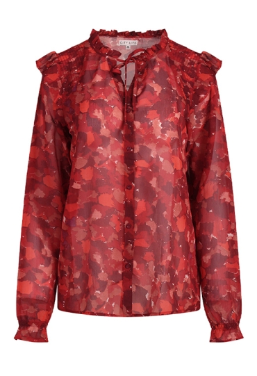 Citylife W20566/Ysra ruffle ROOD rood Citylife W20566/Ysra ruffle ROOD rood