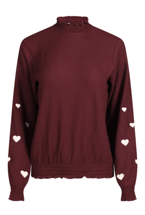 Citylife Dames Tops lange mouw burgundy W20567/Mieke