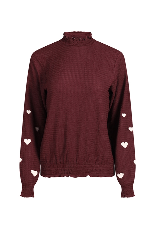 Citylife Dames Tops lange mouw burgundy W20567/Mieke Citylife Dames Tops lange mouw burgundy W20567/Mieke