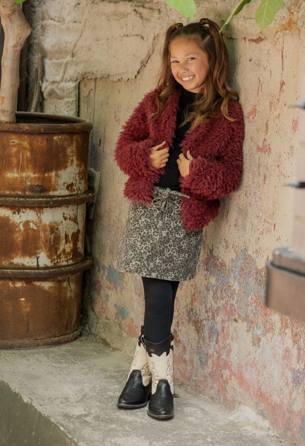 D-zine Meisjes Vesten lange mouw burgundy W20241/Lora