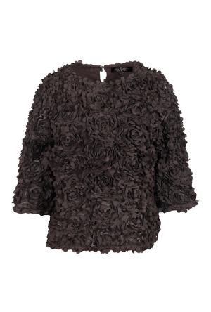 So Soire Dames Tops korte mouw dark brown W20511/Rosaria So Soire Dames Tops korte mouw dark brown W20511/Rosaria