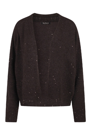So Soire Dames Vesten lange mouw dk brown melee W20578/Rose