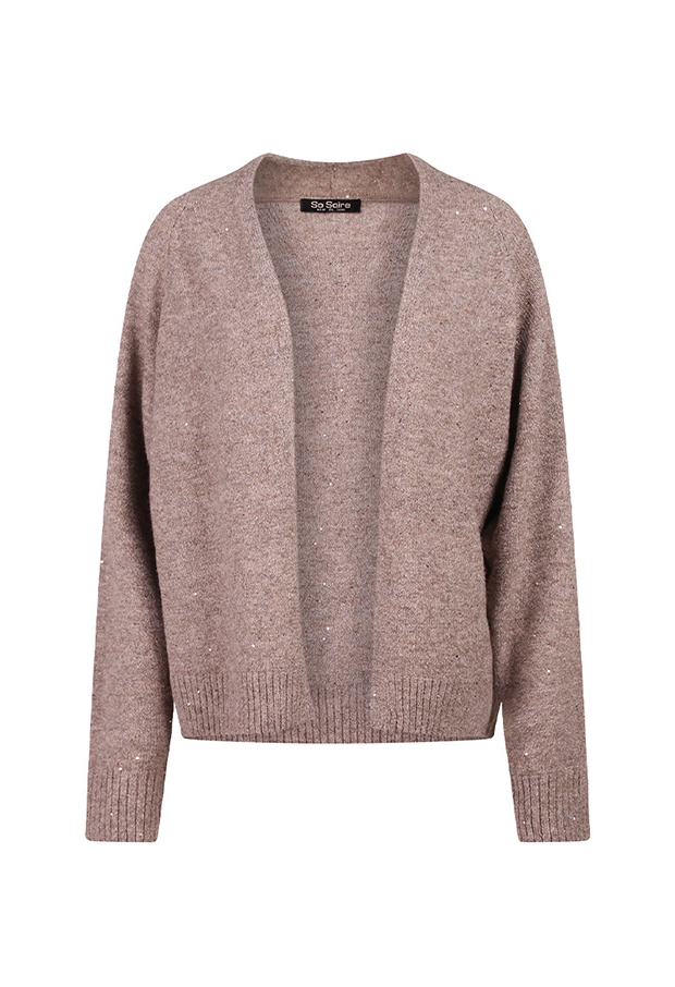 So Soire Dames Vesten lange mouw taupe melee W20578/Rose