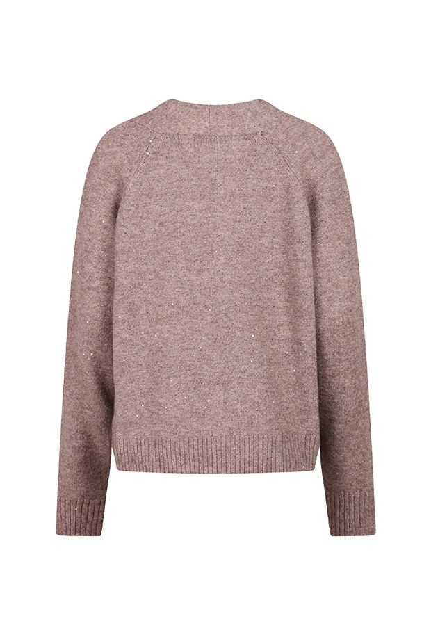 So Soire Dames Vesten lange mouw taupe melee W20578/Rose