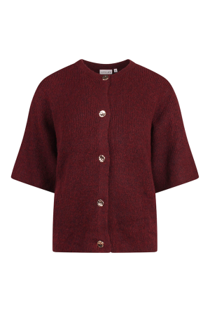 Citylife Dames Vesten korte mouw wijnrood melee W20382/LSW-69485