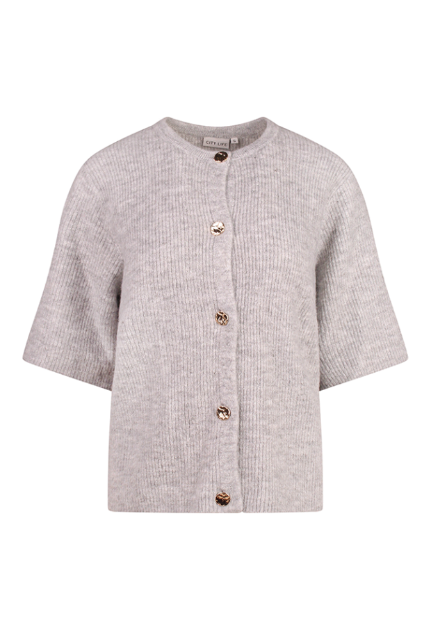 Citylife Dames Vesten korte mouw light grey melee W20382/LSW-69485
