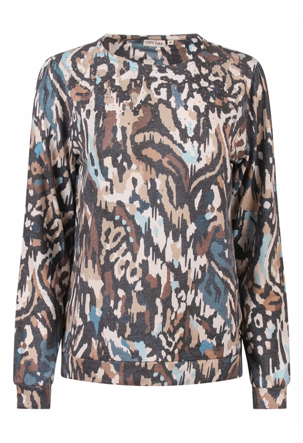 Citylife Dames Tops lange mouw camel W20532/214454