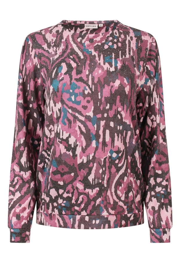 Citylife Dames Tops lange mouw roze W20532/214454