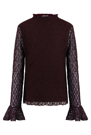 Lizzi Lou Dames Tops lange mouw bordeaux W20204/Bilou lds Lizzi Lou Dames Tops lange mouw bordeaux W20204/Bilou lds