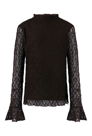 Lizzi Lou Dames Tops lange mouw brown W20204/Bilou lds Lizzi Lou Dames Tops lange mouw brown W20204/Bilou lds
