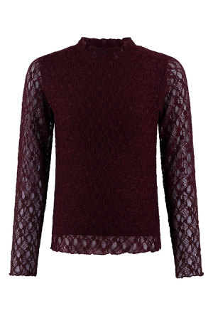D-zine Meisjes Tops lange mouw dark red W20122/Bilou