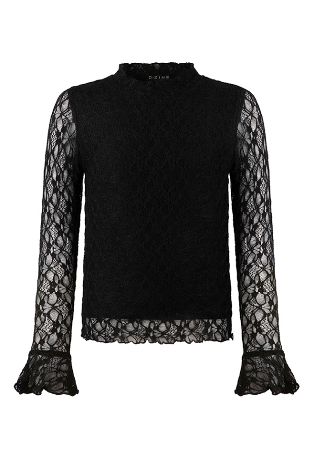 D-zine Meisjes Tops lange mouw black W20123/Bilou B D-zine Meisjes Tops lange mouw black W20123/Bilou B