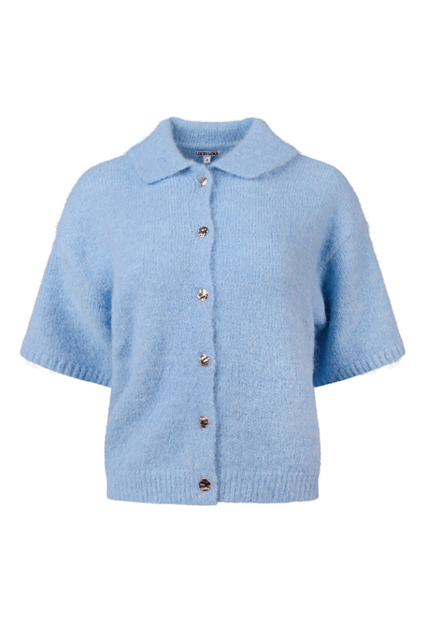 Lizzi Lou Dames Vesten korte mouw light blue melee W20446/Lotte Lizzi Lou Dames Vesten korte mouw light blue melee W20446/Lotte
