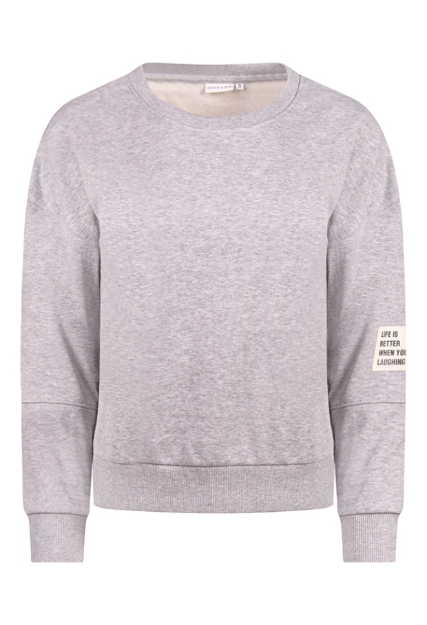 Citylife Dames Sweaters ligth grey melee W20438/213868 Citylife Dames Sweaters ligth grey melee W20438/213868
