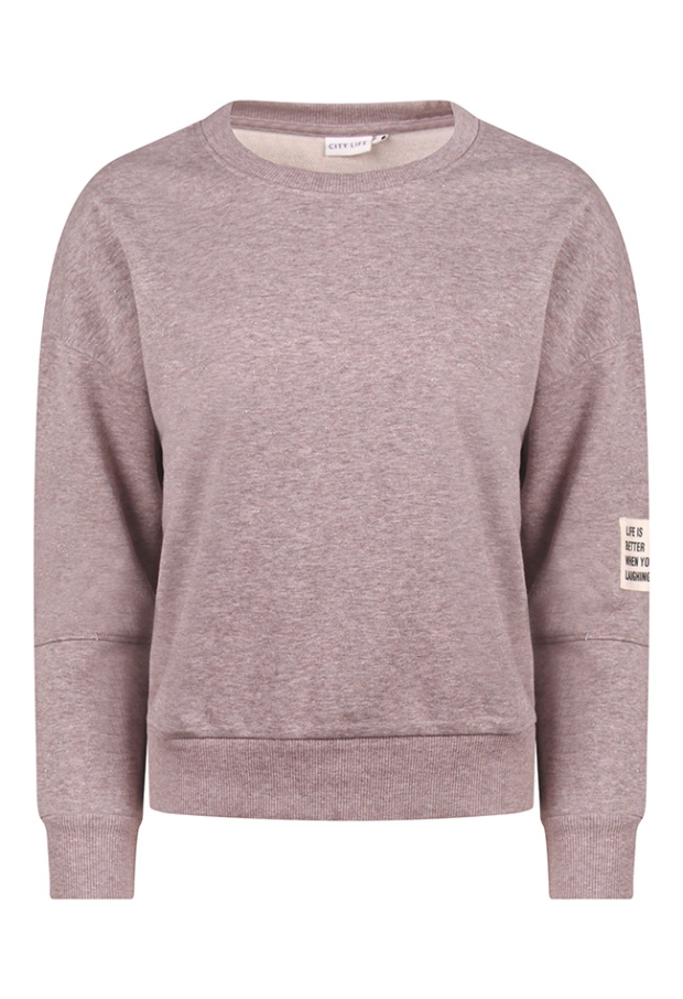 Citylife Dames Sweaters taupe melee W20438/213868 Citylife Dames Sweaters taupe melee W20438/213868
