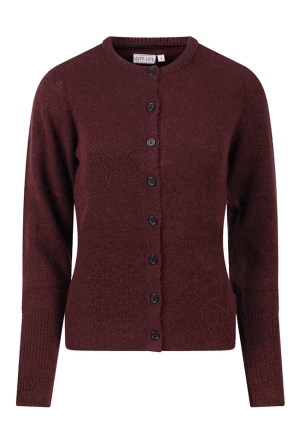 Citylife Dames Vesten lange mouw bordeaux melee W20439/304689 Citylife Dames Vesten lange mouw bordeaux melee W20439/304689