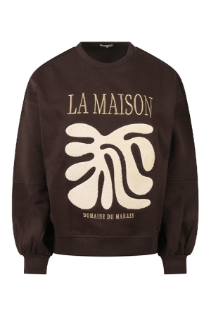 Lizzi Lou Dames Sweaters dark brown W20457/Claartje Lizzi Lou Dames Sweaters dark brown W20457/Claartje