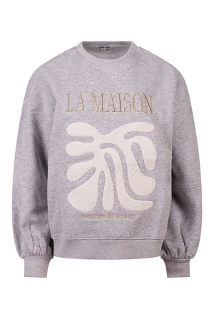 Lizzi Lou Dames Sweaters mid grey melee W20457/Claartje