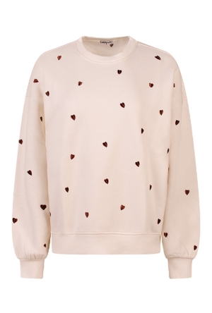 Lizzi Lou Dames Sweaters off white W20458/Heart Lizzi Lou Dames Sweaters off white W20458/Heart
