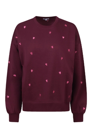 Lizzi Lou Dames Sweaters windsor wine W20458/Heart Lizzi Lou Dames Sweaters windsor wine W20458/Heart