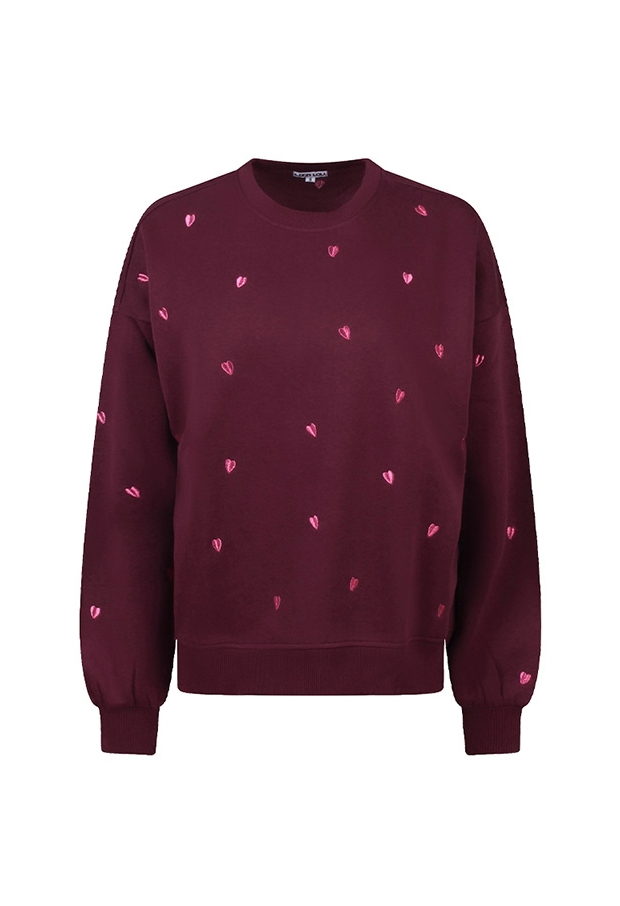 Lizzi Lou Dames Sweaters windsor wine W20458/Heart Lizzi Lou Dames Sweaters windsor wine W20458/Heart