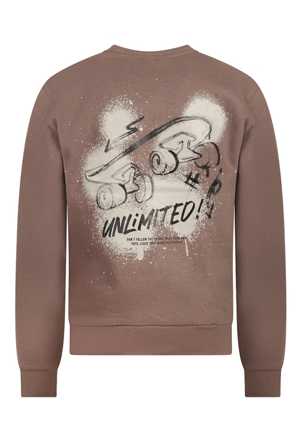Unlocked Jongens Sweaters dark taupe W20542/544113