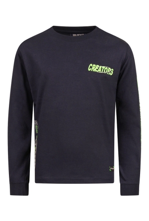 Unlocked Jongens T-shirts lange mouw navy W20546/484068R