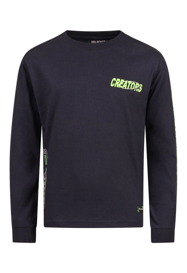 Unlocked Jongens T-shirts lange mouw navy W20546/484068R