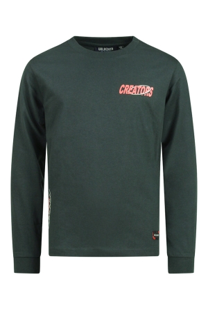 Unlocked Jongens T-shirts lange mouw teal green W20546/484068R