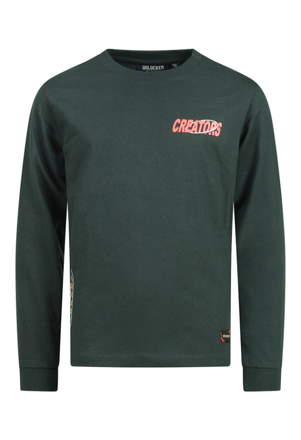 Unlocked Jongens T-shirts lange mouw teal green W20546/484068R