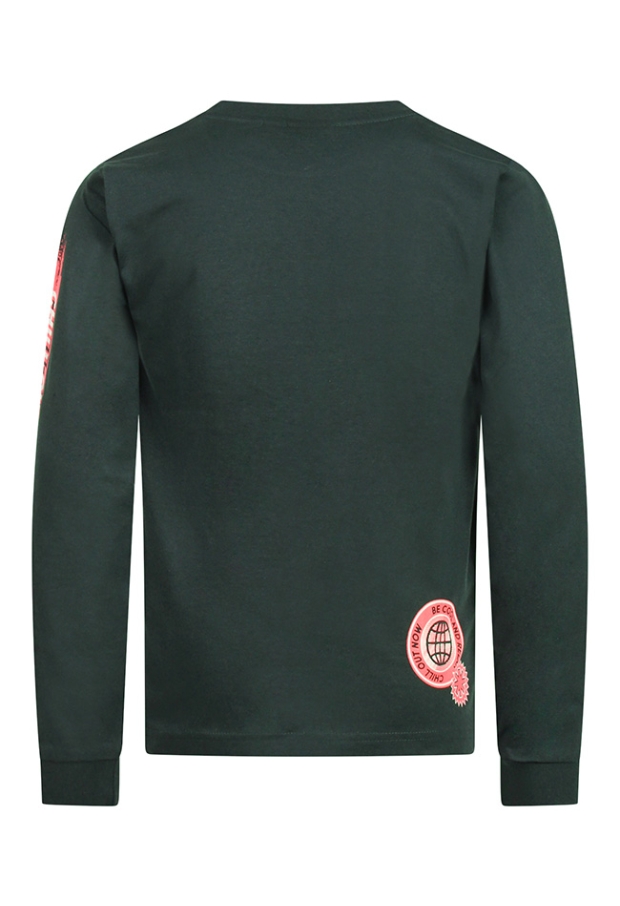 Unlocked Jongens T-shirts lange mouw teal green W20546/484068R