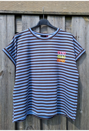 Private label Streep t-shirt ciao Blauw  Blauw