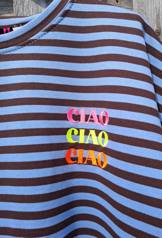 Streep t-shirt ciao Blauw