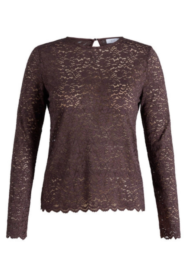 Yest Dames Tops lange mouw Brown 0006674