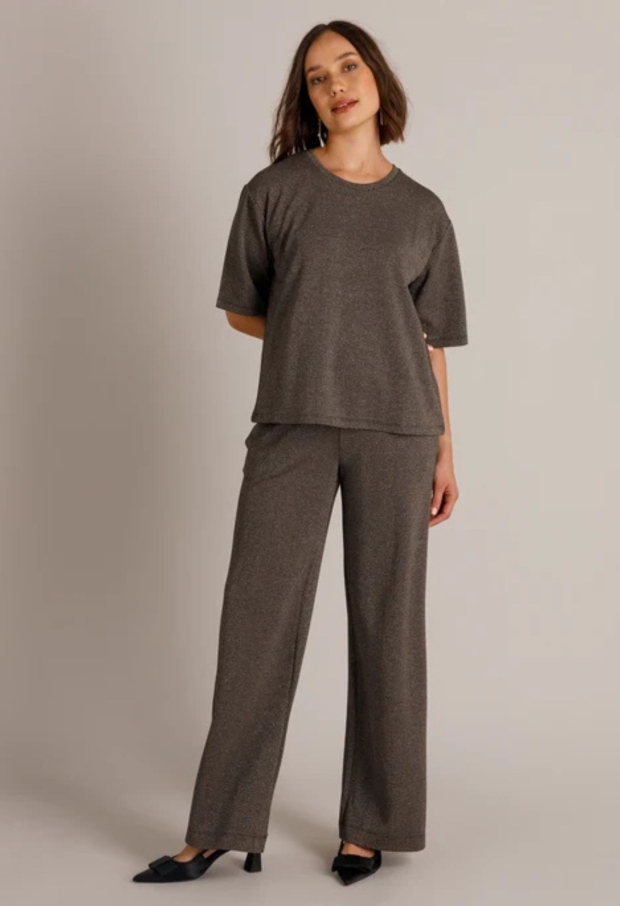 Yest Dames Tops korte mouw Black/Taupe Grey 0006653 Yest Dames Tops korte mouw Black/Taupe Grey 0006653