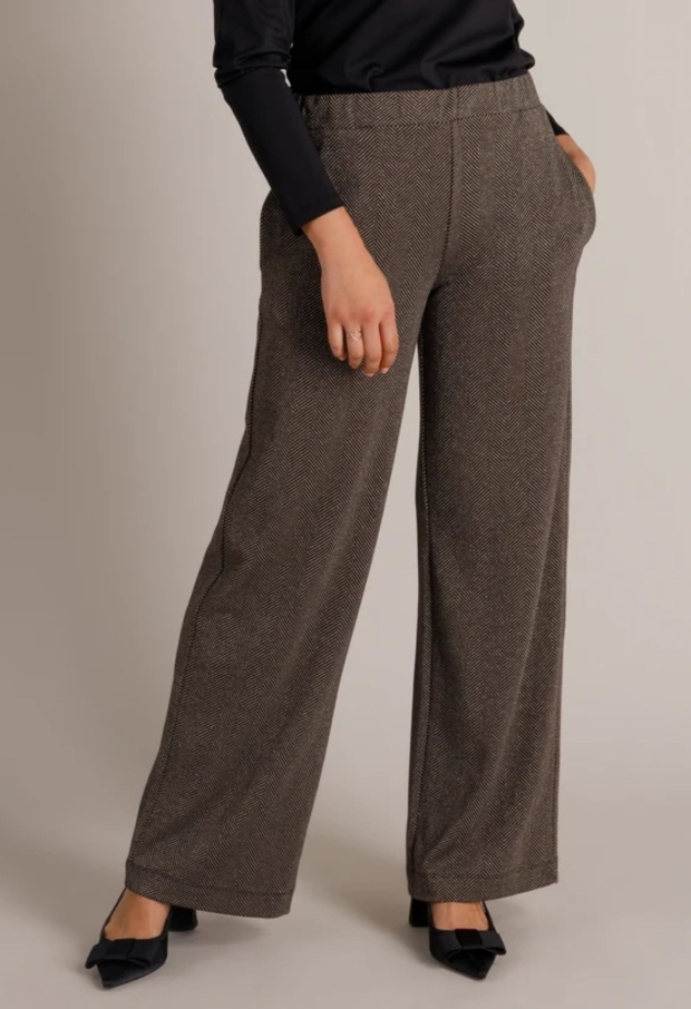Yest Dames Lange broeken Black/Taupe Grey 0006654