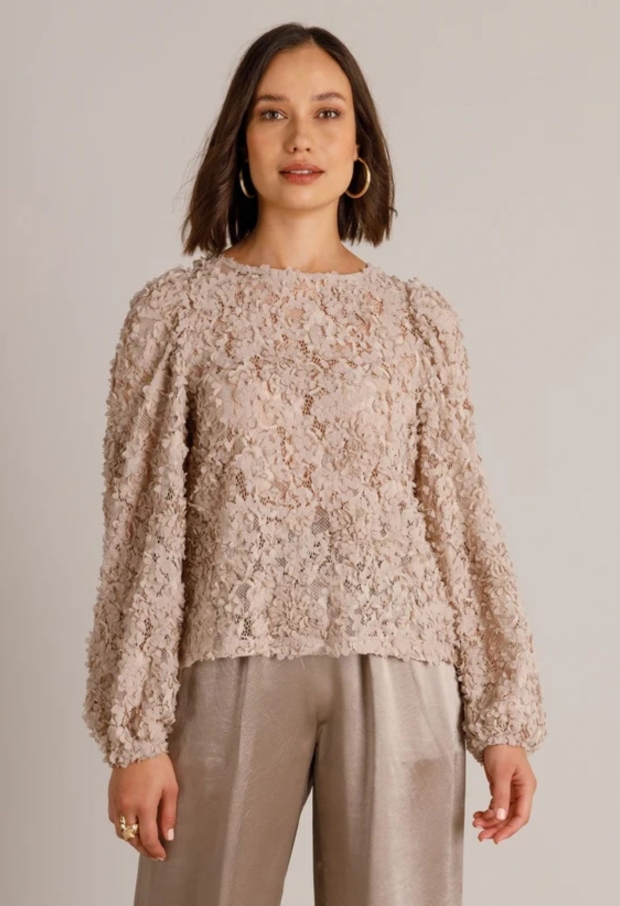 Yest Dames Tops lange mouw Light Taupe 0006751