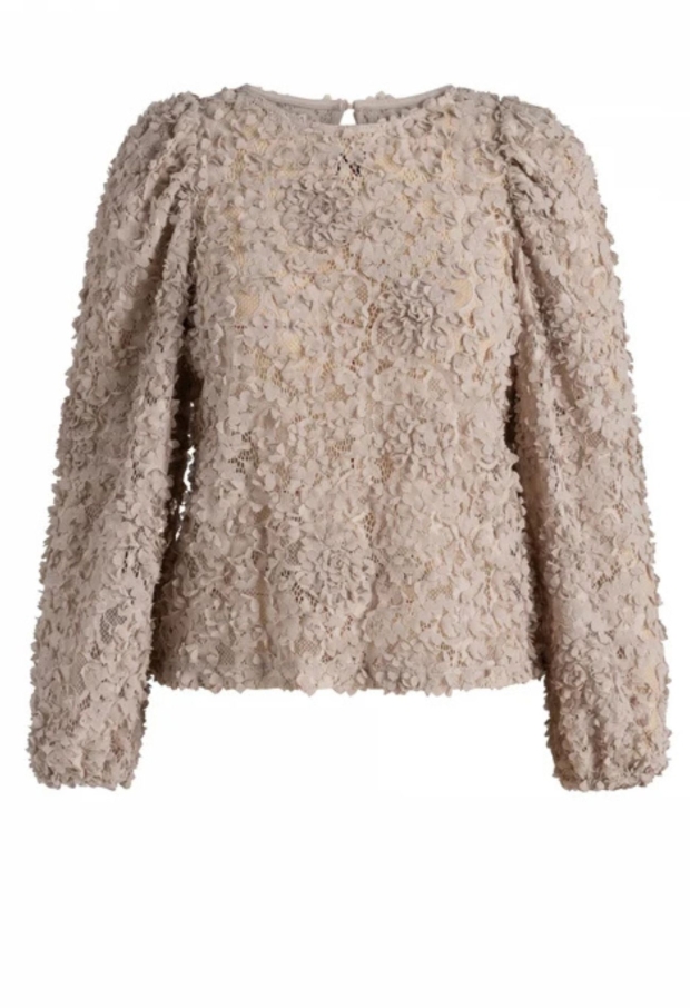 Yest Dames Tops lange mouw Light Taupe 0006751