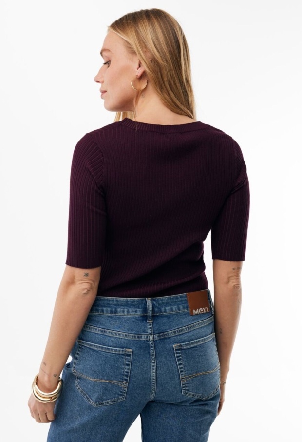 Mexx Dames Truien korte mouw Burgundy MF006607263W Mexx Dames Truien korte mouw Burgundy MF006607263W