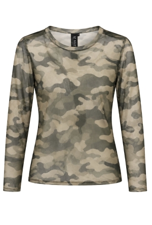 Iz Naiz Dames Tops lange mouw Camo army 25390 Iz Naiz Dames Tops lange mouw Camo army 25390