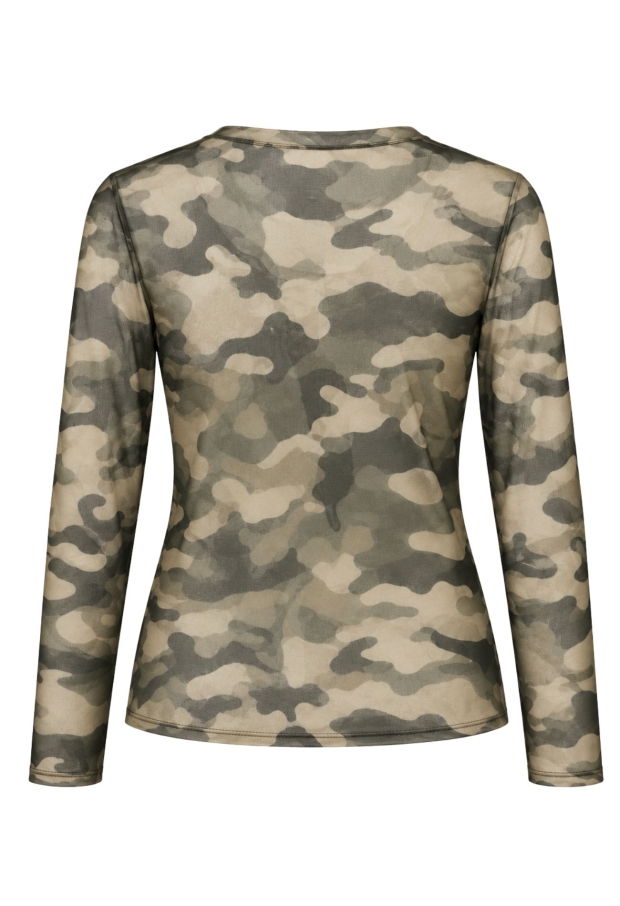Iz Naiz Dames Tops lange mouw Camo army 25390 Iz Naiz Dames Tops lange mouw Camo army 25390