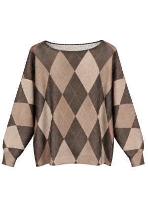 Iz Naiz Dames Truien lange mouw Taupe 2001 Iz Naiz Dames Truien lange mouw Taupe 2001