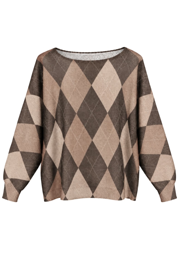 Iz Naiz Dames Truien lange mouw Taupe 2001 Iz Naiz Dames Truien lange mouw Taupe 2001