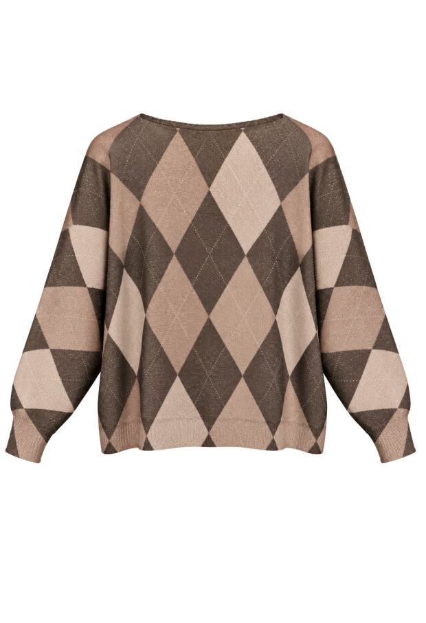 Iz Naiz Dames Truien lange mouw Taupe 2001 Iz Naiz Dames Truien lange mouw Taupe 2001
